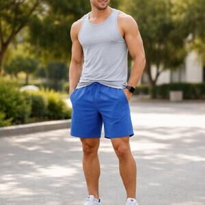 Lululemon Men's SZ M License to Train Linerless Short 7" Updated In Royal Blue